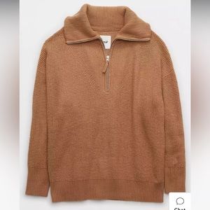 Aerie CozyUp Waffle Quarter Zip Sweater